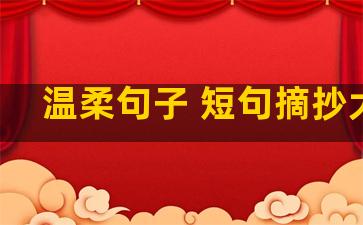 温柔句子 短句摘抄大全